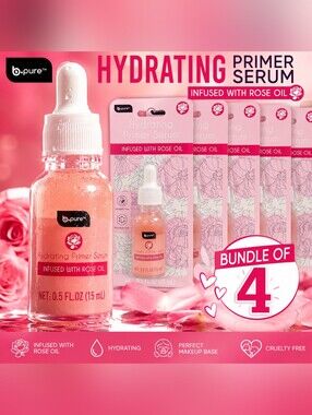 B.pure Hydrating Primer Serum Infused with Rose Oil 4ct Bundle